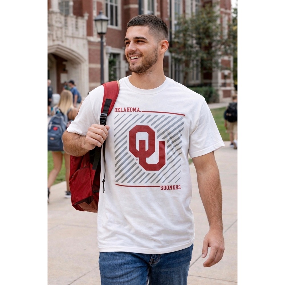 Oklahoma Sooners T-Shirt Captivating White Graphic Tee NCAA Football‎ Medium